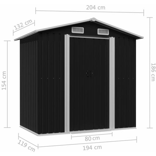 Vrtna kućica za pohranu antracit čelična 204 x 132 x 186 cm slika 28