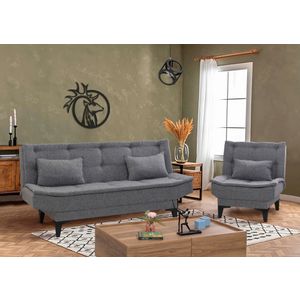 Atelier Del Sofa Santo-S-Dark Grey -94216 Tamnosiva garnitura kauÄa na razvlaÄenje