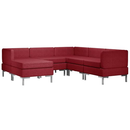 6-dijelni set sofa od tkanine crvena boja vina slika 42
