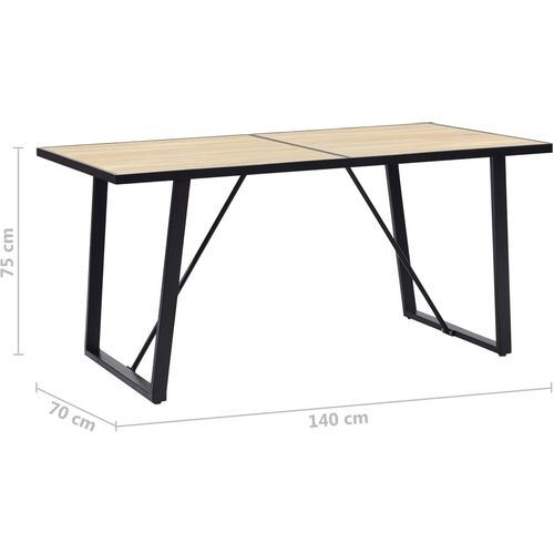 Blagovaonski stol boja hrasta 140 x 70 x 75 cm MDF slika 10