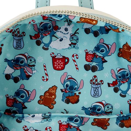 Loungefly Disney Stitch Holiday Snow Angel glitter backpack 26cm slika 8