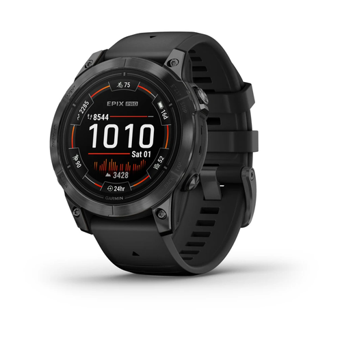 Garmin epix Pro (Gen 2), Standard Edition, 47 mm, tamnosivi s crnim remenom slika 1