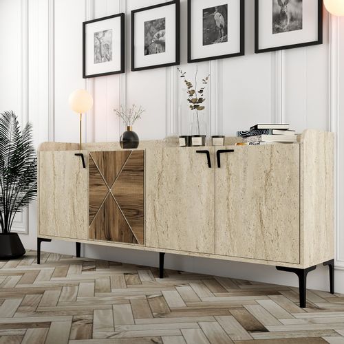 Woody Fashion Komoda VENEDIK, boja oraha, boja Travertine slika 3