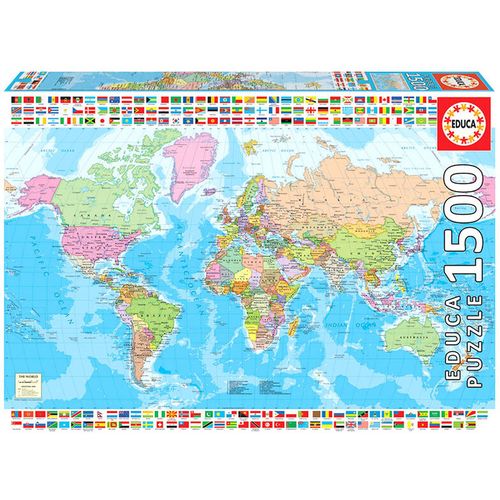 Political Worldmap puzzle 1500pcs slika 2