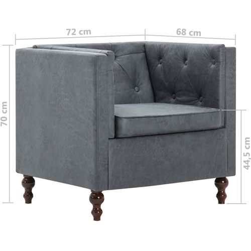 2-dijelni set sofa Chesterfield s presvlakom od tkanine sivi slika 8