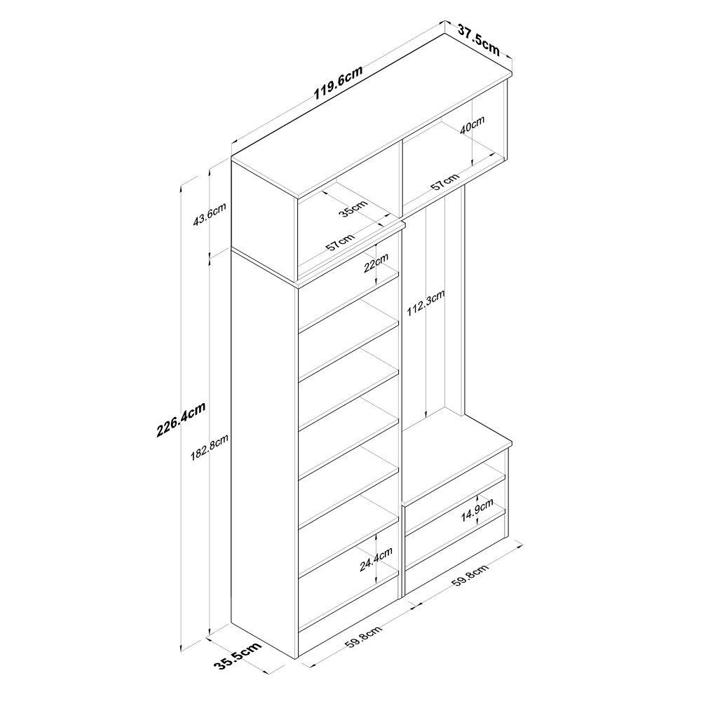 Hall Stand EA144 - Bijela slika 13