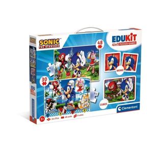 Clementoni CL18318 EDUKIT 4U1 Puzzle + Igre Sonic