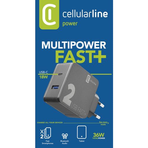 Cellularline kućni punjač Multipower 2 Pro + 36W slika 3