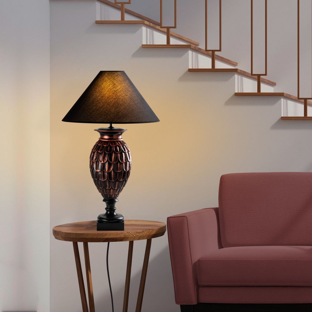 ELEGANZE-5301 Smeđa i Crna Stolna Lampa slika 2
