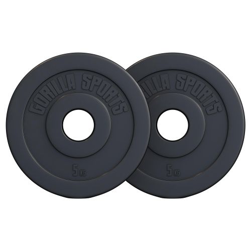 Set plastičnih olimpijskih tegova 10 kg (2 x 5 kg) slika 2