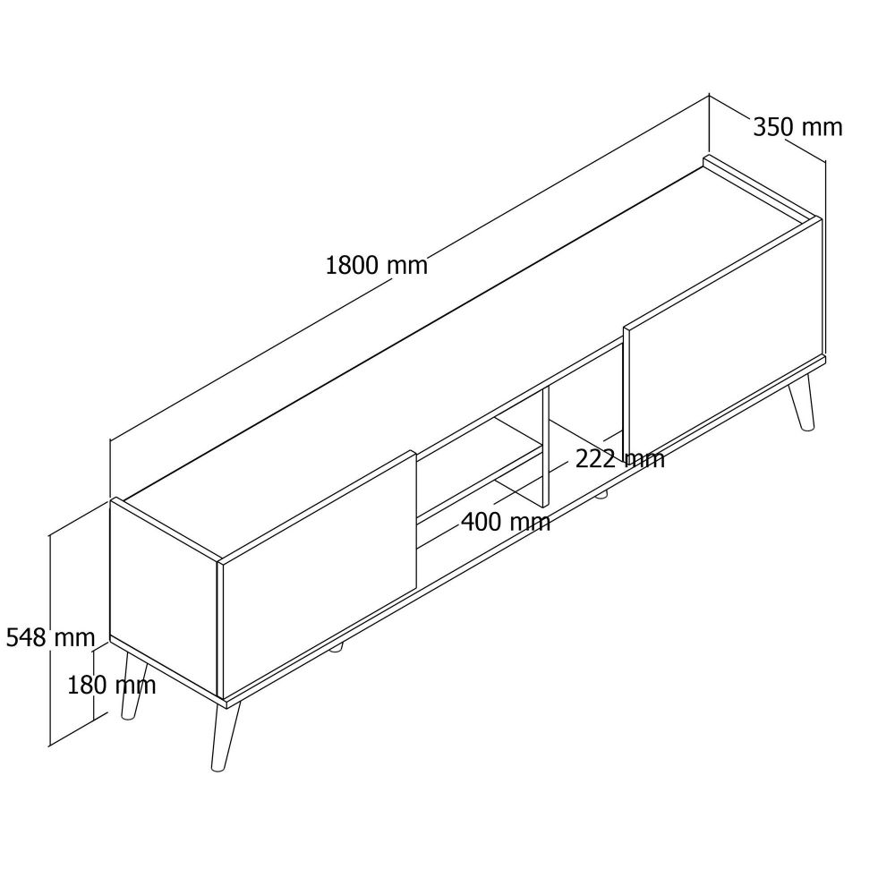 TV Stalak Lotus - 1350 u boji hrasta slika 6
