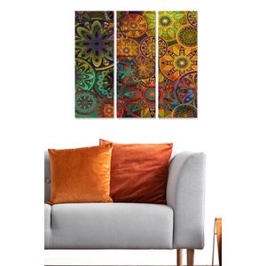 MDF1609067 Multicolor Decorative MDF Painting (3 Pieces)