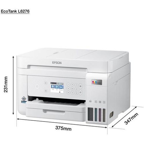 Epson C11CJ61406 L6276 EcoTank, print-scan-copy, Color, A4, 4800X1200, LAN, Wi-Fi, ADF, LCD, Duplex, white slika 2