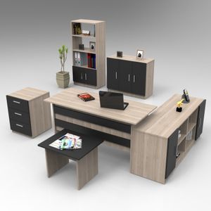 Vo17-Ob OakBlack Set Ureda