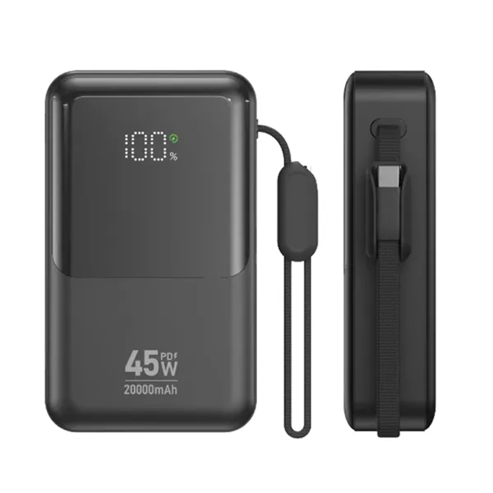 MAXMOBILE POWER BANK PB076001 20000mAh 45W TYPE-C TYPE C,crni slika 1