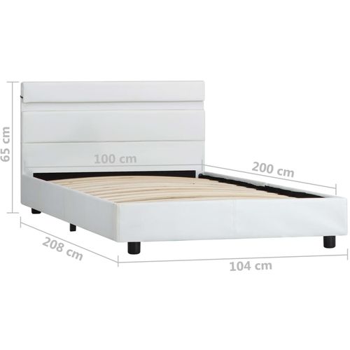 Okvir za krevet od umjetne kože LED bijeli 100 x 200 cm slika 27