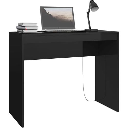 Radni stol visoki sjaj crni 90 x 40 x 72 cm od iverice slika 25