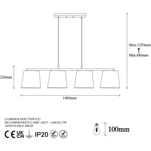 Opviq Luster, 942FLG1150 slika 6