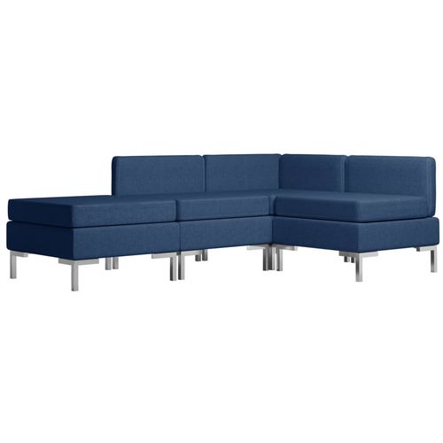 4-dijelni set sofa od tkanine plavi slika 12