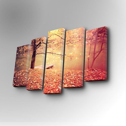 5PUC-049 Multicolor Decorative Canvas Painting (5 Pieces) slika 1