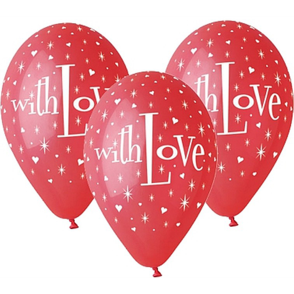 GS110-P80 Balon With Love Crveni 30cm, 5kom slika 1