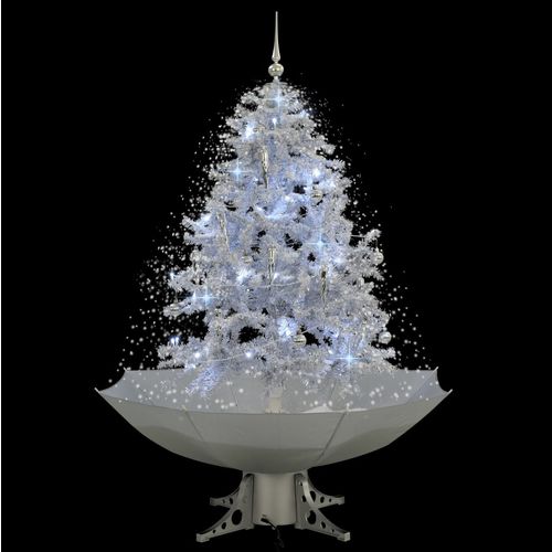 Božićno drvce koje sniježi sa stalkom bijelo 140 cm slika 11