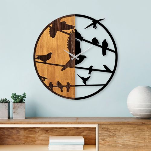Wallity Ukrasni drveni zidni sat, Wooden Clock - 73 slika 1