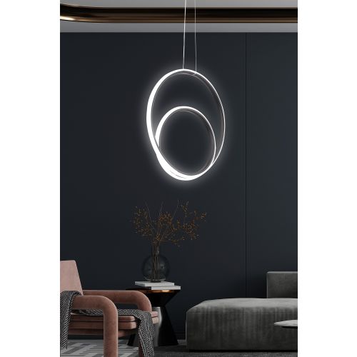 Geminorus Black-White Light Black Chandelier slika 2