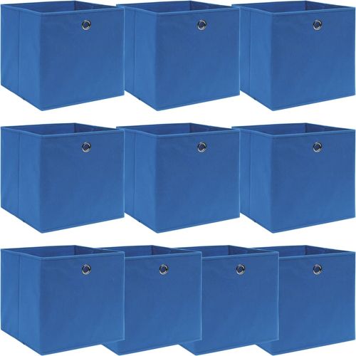 Kutije za pohranu 10 kom plave 32 x 32 x 32 cm od tkanine slika 1