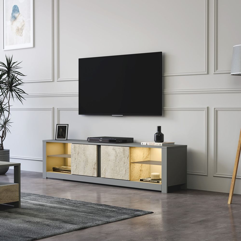 Aydos - Sivi, Travertin Sivi TV Stalak slika 1