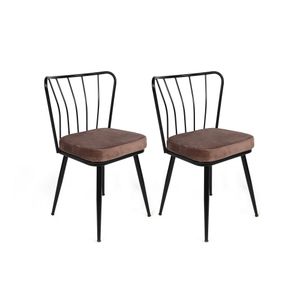 Yıldız-947 V2 Svijetlosmeđi Crni Set Stolica (2 Komada)
