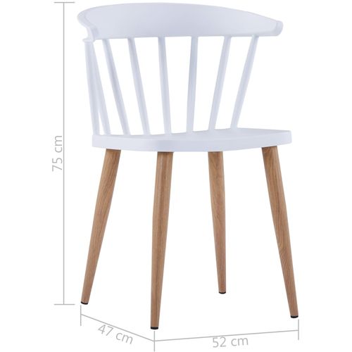 Blagovaonske stolice 2 kom bijele plastične slika 14