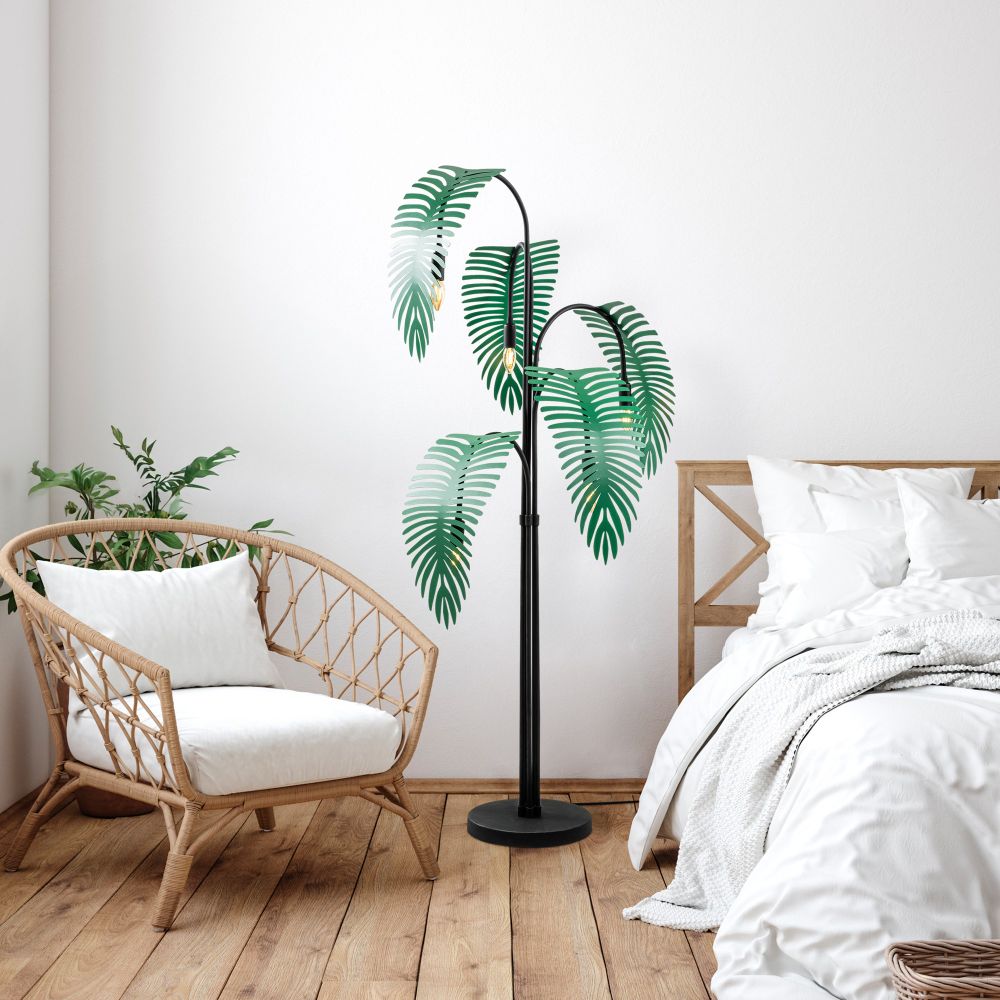 Palm 13920 - Crna, Zelena Crna Zelena Podna Lampa slika 1