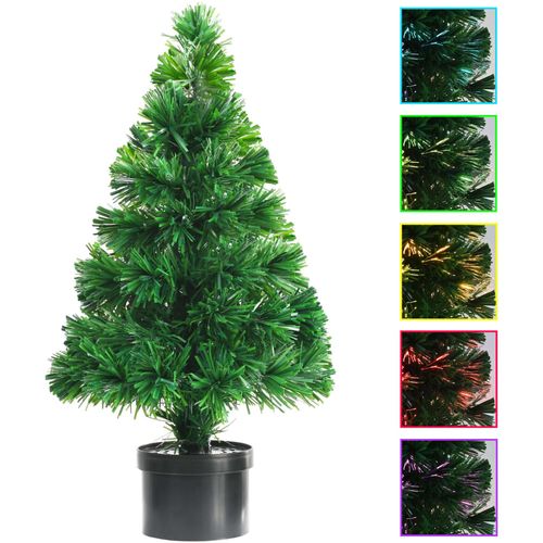 Umjetno božićno drvce s optičkim vlaknima 64 cm zeleno slika 1
