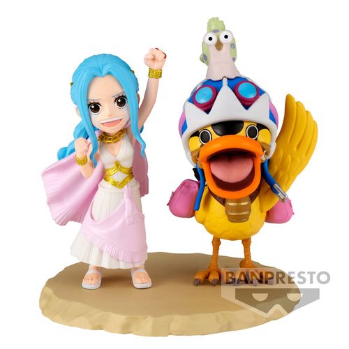 One Piece world collectable Log Series Nefeltari Vivi &#38; Karoo figure 7cm slika 1