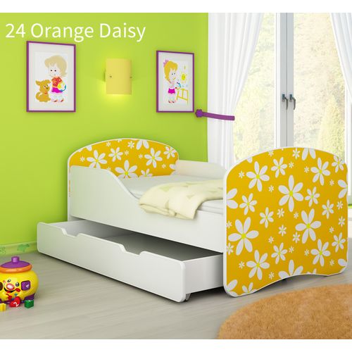 Dječji krevet ACMA s motivom + ladica 180x80 cm 24-orange-daisy slika 1