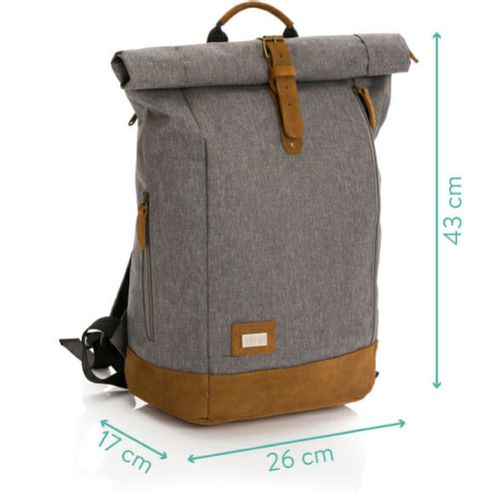 Fillikid torba/ruksak za pelene Rolltop Berlin, siva slika 3