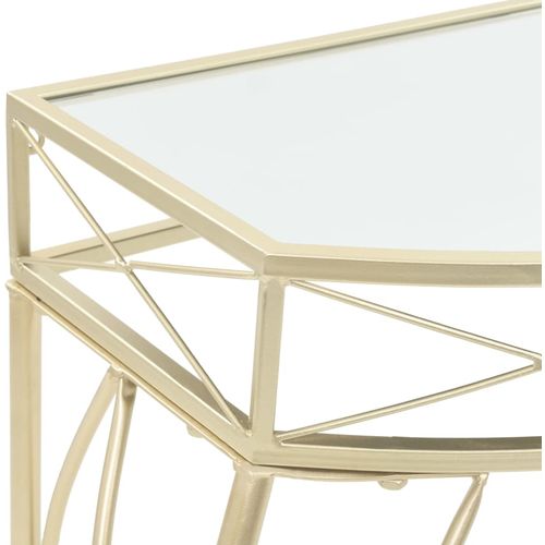 Bočni stolić u francuskom stilu metalni 82 x 39 x 76 cm zlatni slika 3