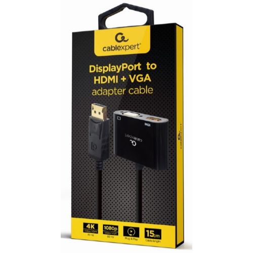 A-DPM-HDMIFVGAF-01 Gembird DisplayPort male to HDMI female + VGA female adapter cable, black slika 2