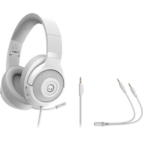 LORGAR Noah 101, Gaming headset with microphone, 3.5mm jack connection, cable length 2m, foldable design, PU leather ear pads, size: 185*195*80mm, 0.245kg, white slika 5