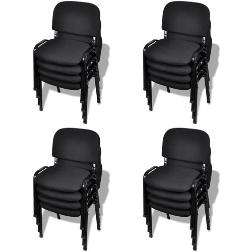 Složive uredske stolice od tkanine 16 kom crne slika 18