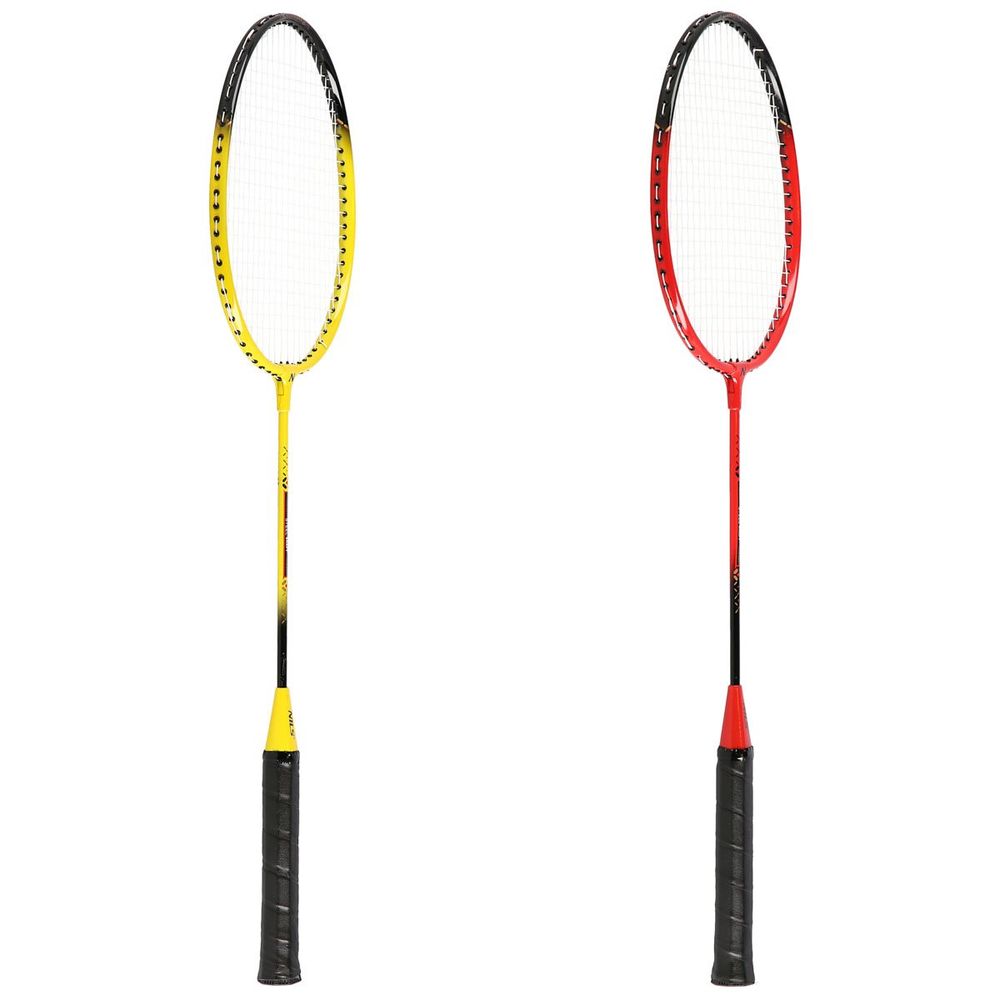 Nrz264 aluminijski / badminton set 4 rakete + 3 perja za loptice + mreža 600x60cm + navlaka nils slika 4