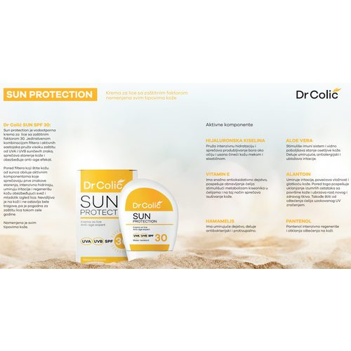 Dr Colić SUN protection SPF30 krema za lice 50ml slika 2