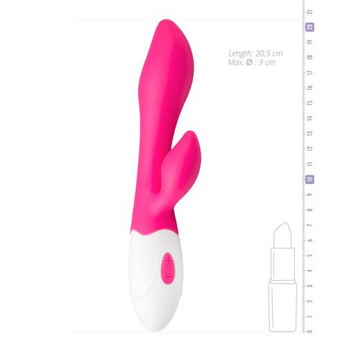 Silikonski G-spot Rabbit Vibrator - Roza/Bijeli slika 5