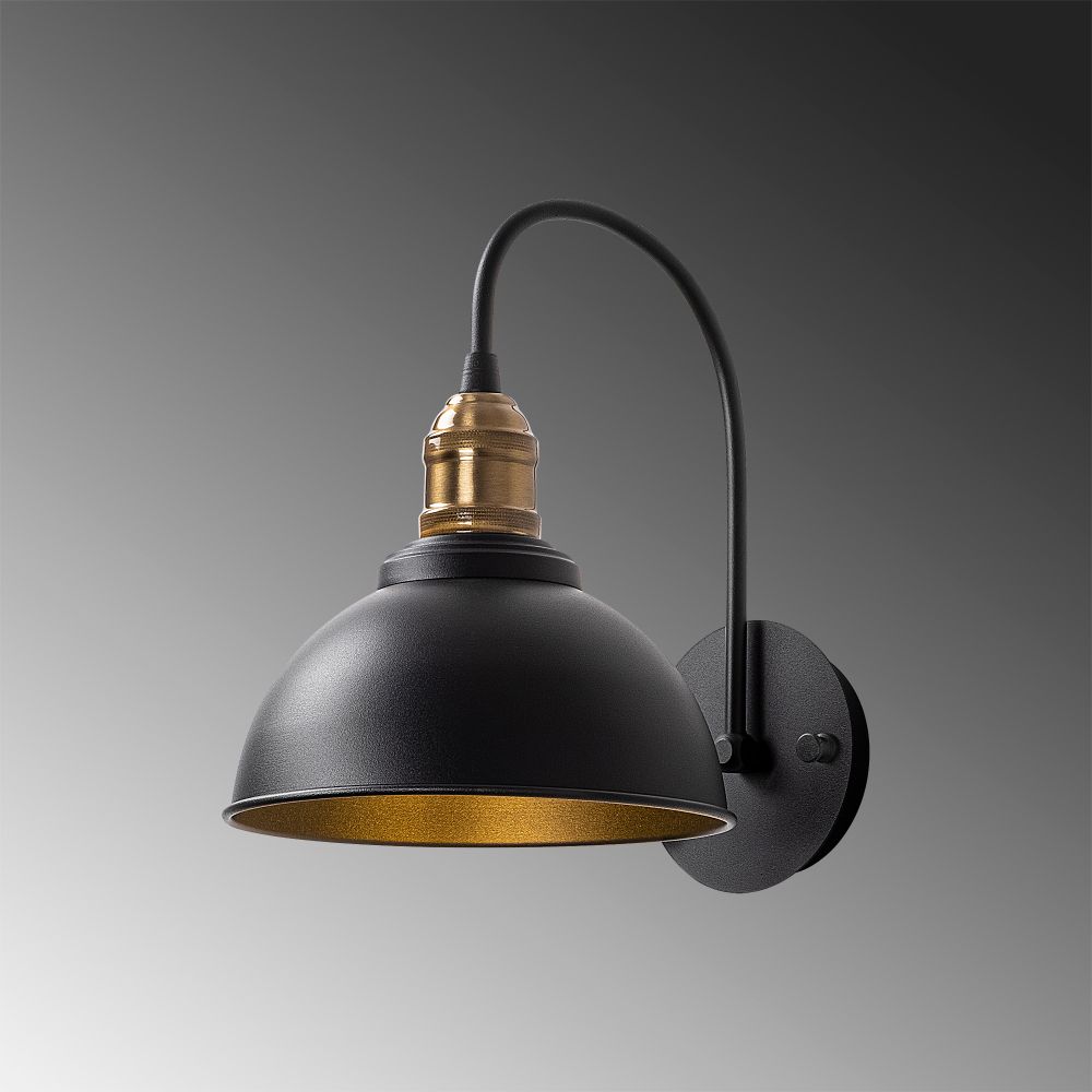 Varzan - 10840 Crna Antikna Zidna Lampa slika 3