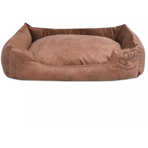 Krevet za pse s jastukom PU umjetna koža veličina XXL Bež slika 4