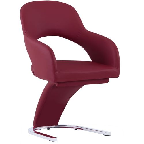 Blagovaonske stolice od umjetne kože 6 kom crvena boja vina slika 2
