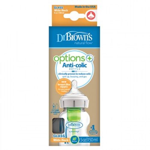 Dr.Brown'S Staklena Wide Neck Options + Bočica 150Ml  slika 2