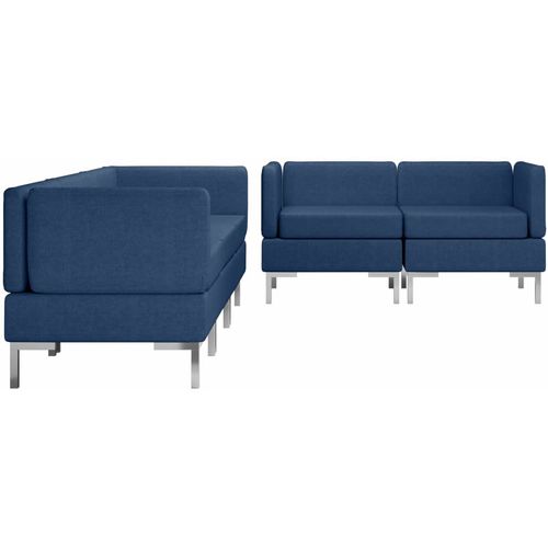 5-dijelni set sofa od tkanine plavi slika 19