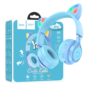 hoco. Slušalice bežične sa mikrofonom, Bluetooth, mačje uši, plava - W39 Cat ear, Blue